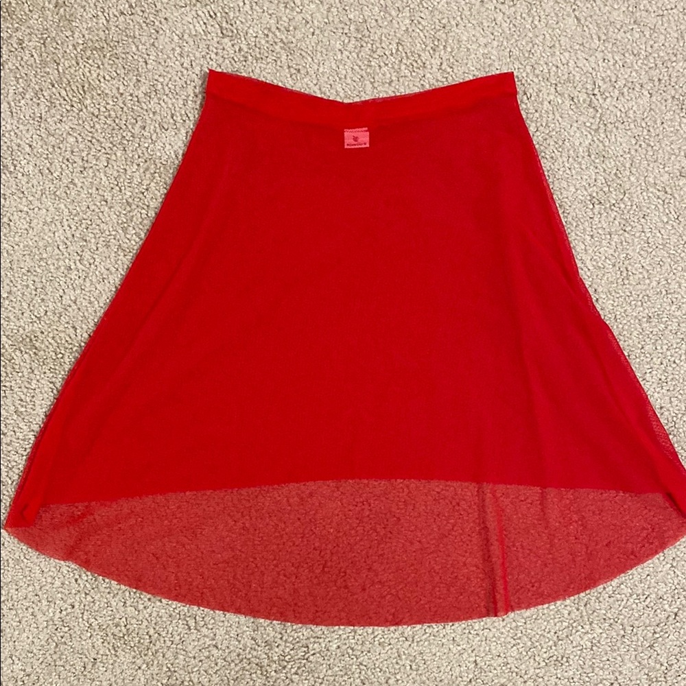 Moore Skirts Hi-Low Red Mesh Ballet Skirt